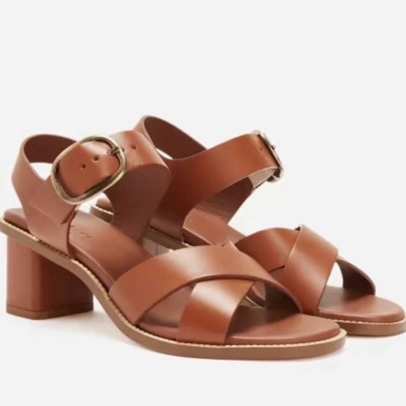 Everlane Italian Leather Buckle Sandals - Picture 1 of 9